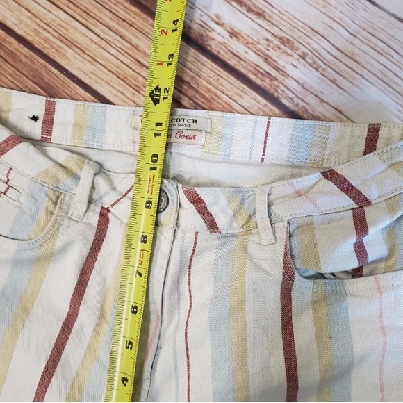 Maison Scotch Striped Cropped Ankle Jeans Pants Boho Bohemian Hippie - Picture 9 of 9